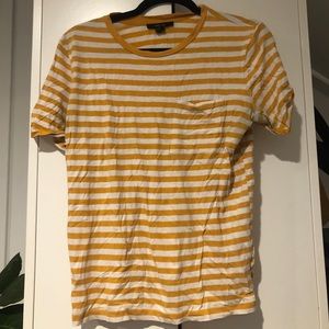 Gold & white striped t shirt